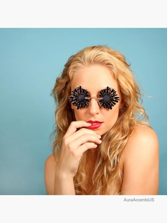 Mixed Color Rhinestone Decorative Party Sunglasses Y2K Fun main image 5